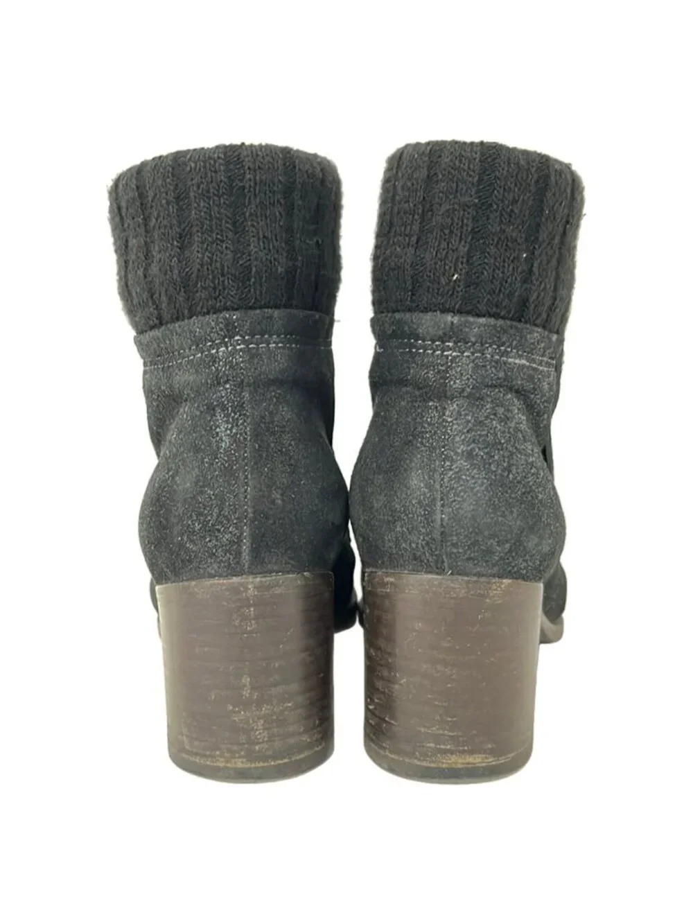 Chanel Short Boots 37 C Black Silver Wool